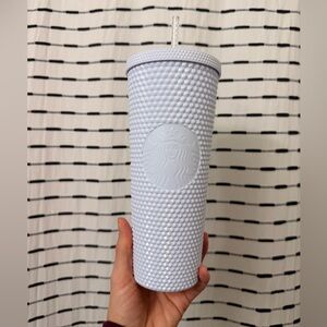 Starbucks White Textured Tumbler with Straw
